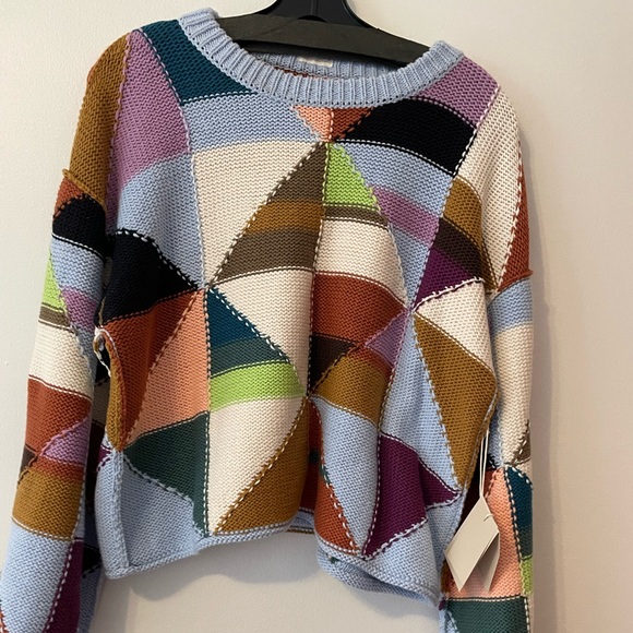 NWT MOTHER The Skipper Bell Jumper Sweater (Deja Vu) Size Small - Picture 5 of 11